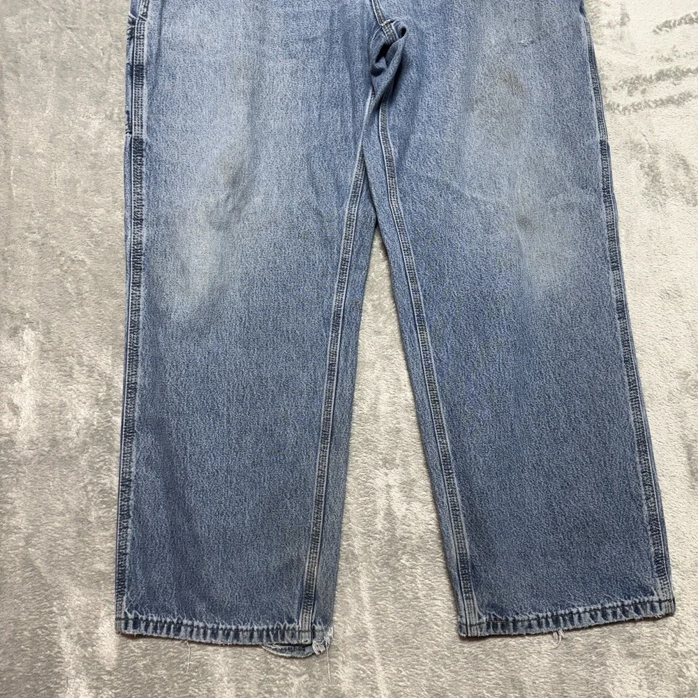 Vintage Carhartt B13 DPS Distressed Denim Carpenter Jeans 36x30 Bleached Y2K